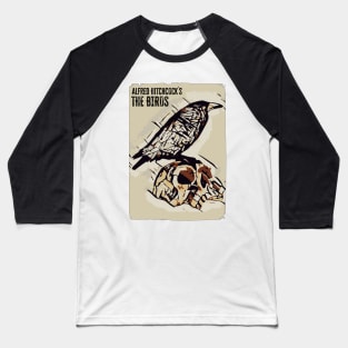 The Birds movie by Alfred Hitchcock / Alternate movie poster / Custom fan art Baseball T-Shirt